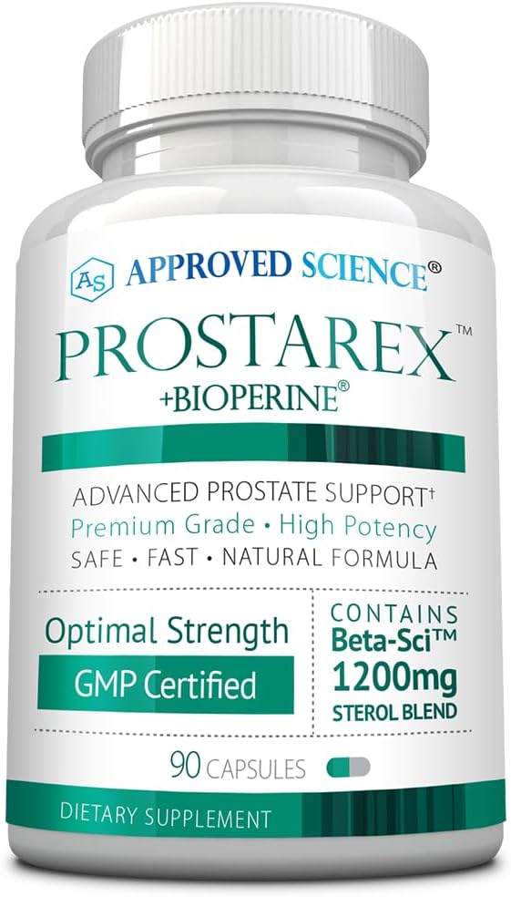 Godkendte Science Prostarex - Prostata supplement - Saw Palmetto, 1200mg Beta- sitosterol, Bioperine - 90 kapsler - 1 måned levering