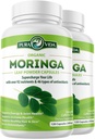 PURA VIDA MORINGA Capsules Single Origin Organic Moringa Powder. Moringa Leaf. Energi, Metabolisme, & immunforsvar. 120ct. 500mg Caps. (pakke med 2)