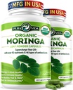 PURA VIDA MORINGA Capsules Single Origin Organic Moringa Powder. Moringa Leaf. Energi, Metabolisme, & immunforsvar. 120ct. 500mg Caps. (pakke med 2)