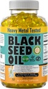 Black Seed Oil Capsules 1000mg - Lab Testet tyrkisk Nigella Sativa med 3X Thymoquinone (90 Softgels) - USA Made, Cold- presset Kalonji olie - Pure Non- GMO Sweet Sunnah til hår, hjerne og immunforsvar
