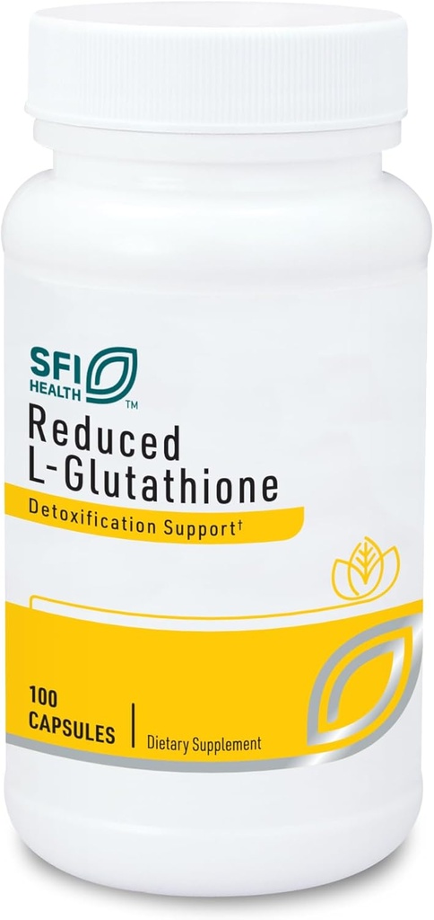 Claire Labs SFI Health Reduceret L- Glutathion 150mg - Antioxidant supplement med Magnesium til lever, Detox & immunforsvar - Aktiv, reduceret form - Hypoallergen (100 kapsler)