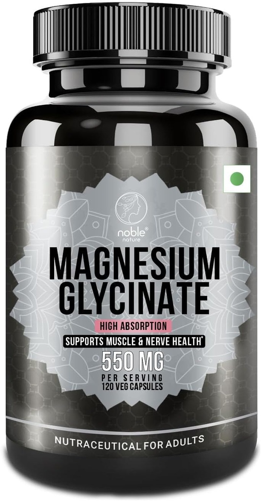 Høj absorption Magnesium Glycinat 50mg - 120 Veg kapsler - 4 Måneders forsyning