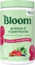 Bloom Nutrition Superfood Green Powder, fordøjelsesenzymer med probiotika og Prebiotika, Gut Health, Bloating Relief for Women, Chlorella, Green Juice Mix med Beet Root, 25 SVG, Spiced Cranberry