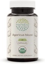 HerbEra Agaricus Blazei USDA Organic 60 Capsules ttesmå 124; Natural Herbal Support 124; Certified Organic Vegetary Capsules and Organic Agaricus Blazei (Agaricus blazei murill) Tørret champignon (60 Capsules)