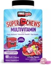 Force Factor Kids Multivitamin Super Chews, Kids Vitaminer til støtte Wellness, Immunsundhed, Øje Sundhed, & mere med 18 Vitaminer, Mineraler, & Antioxidanter, 2-måned Tilgang, Multi- Flavor, 60 Soft Chews