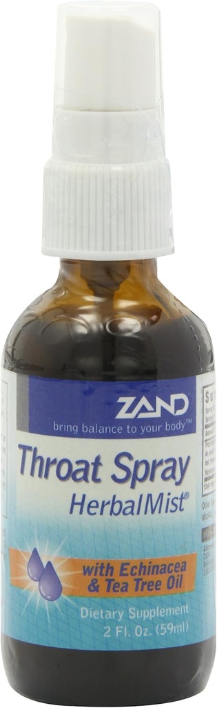 ZAND Immunity HerbalMist Throat Spray Note 124; Lindrende formel med Echinacea, Tea Tree, Sage, Elderberry & Pebermynte (2oz)