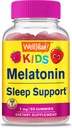 WellYes Kids Melatonin Gummies 1 mg - Drug- Free Sleep Aid Gummy Supplement, Sovestøtte til børn - Gluten Free, Gelatine Free, Ikke GMO, Vegetar - Natural Sourced Flavor - 60 Gummies