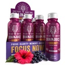 BrainJuice Brain og immunforsvar Shot, Gluten Free Supplement Shots for Energy, Fokus, Immunitet med D-vitamin, C B, Alpha GPC & Organic Ginger Root, Huckleberry Hibiscus, 2,5 fl oz, 12 Pack