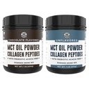 Left Coast Performance Chocolate MCT Oil Powder & Collagen Peptider, 1lb + Unflavored MCT Oil Powder & Collagen Peptider, 1lb