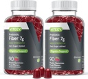 VITEEY Prebiotic Fiber Gummies for adult, 7g - Gut Health & fordøjelig Opløselig Fiber Supplement Gummies - Zero Sugar Added, Vegan, Gluten- Free - 180 Greve