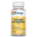 SOLARAY B-vitamin Complex 100 mg, Sund energi supplement, Red Blood Cell Formation, Nerve & immunforsvar, Super B Complex vitaminer med folinsyre, B6-vitamin, B12, biotin & mere, Vegan, 50ct