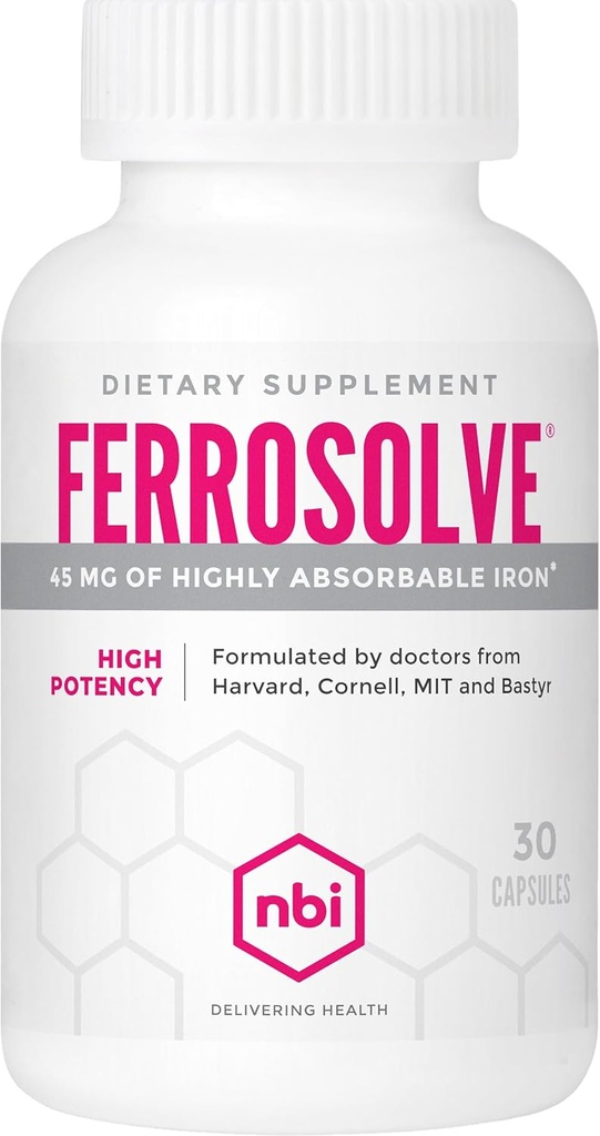 NBI FerroSolve, Best Absorption Iron Supplement 45 mg