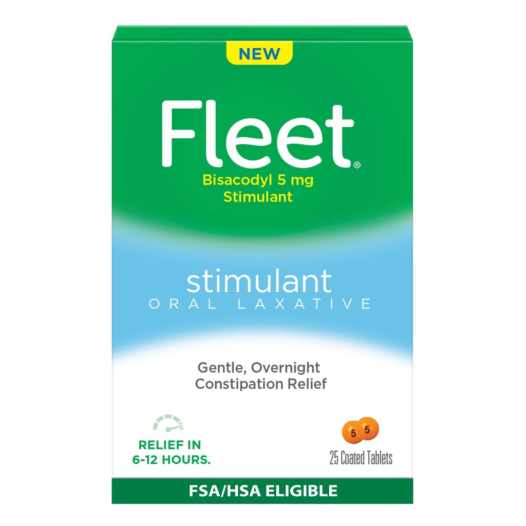 Fleet Oral Laxative Tablets for Overnight Constipation Relief for adult, Stimulant Laxative, 25 Greve