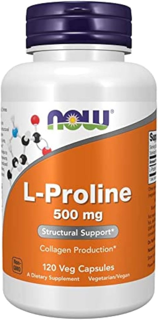 L-Proline 500 mg - 120 Veg Capsules by NOW