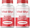 (2 Pack) Vital Glyc kapsler - Official Blood Support Formel, Vital Glyc Blood Vessel Cleaner, Vital Glyc Glyco Optimizer Pills, Understøtter Samlet Sundhed & Wellness, Vital Glyc Powder (120 Kapsler)