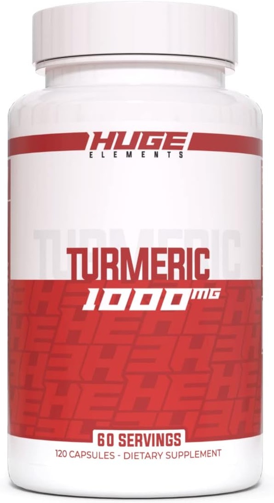 Kæmpe Kosttilskud Gurkemeje, 1000 mg Pure Gurkemeje Root Extract per Serving, 95% Curcuminoider, Antioxidant Supplement, Non- GMO, Gluten- Free - 120 Kapsler