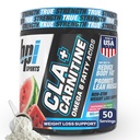 BPI Sports CLA + Carnitin - CLA L Carnitin & Linolsyre - L Carnitin supplement til vægttab, Metabolisme & Lean Muscle - Koffein fri - Watermelon Fryse - 50 Servering - 12.34 oz