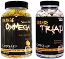CONTROLLED LABS Samlet sundhed Bundle, 45 Servering Orange Triad, 120 Grev Orange Oximega Fish Oil, Muscle Building and Recovery Supplement for mænd og kvinder