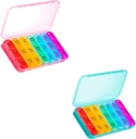 Asprink Pink og Cyan Pill Organizer 3 gange om dagen - Ugentlig Pill Box 3 gange om dagen - Daily Pill Box 7 dag Medicine Organizer, Stor Pill Case Pill Box 3 gange om dagen, Rejser Pill Organizer