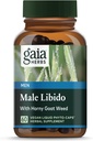 Gaia urter Mand Libido - Herbal supplement med Saw Palmetto, Horny Geat Weed, Maca & Havre - Understøtter Stamina, Vitality & Hormone Balance for Mænd - 60 Vegansk flydende Phyto- kapsler (20-dages forsyning)