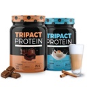 Nutrologi TRIPACT Protein - Premium Nutrition Shake - Non- GMO Grass Fed Whey Protein, Plant Proteins, Greens, Superfoods & Probiotics - 5g BCAAs - Cremet Chocolate & VanillaLatte w / Cinnamon 1,5 lb Hver
