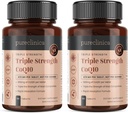 pureclinica Gæret CoQ10 300mg x 180 tabletter (2 flasker med 90 tabletter) - 6 måneders forsyning. Non GMO, USP Grad. med tilsat C-vitamin og sort peber ekstrakt til absorption.