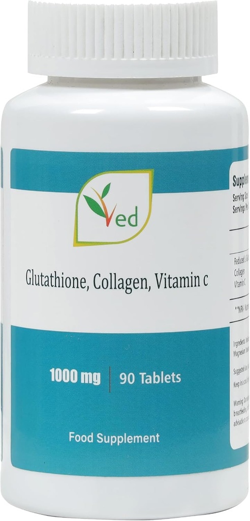 Reduceret L Glutathion 1000mg x 90 tabletter med 500mg L- Glutathion, 300mg Collagen og 200mg C-vitamin pr. skema
