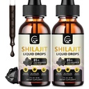 (2- Pack) Høj potens Shilajit Pure Himalayan Organic Liquid Supplement, Shilajit Resin Drop for mænd og kvinder, Max Potence 85 + Clean Trace Minerals & Fulvic Acid for Energy, Metabolisme og immunforsvar