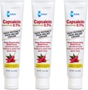 Globe (3 Pack) Capsaicin 0.1% High Potency Pain Relief Cream, Unscented (2 oz) Deep Penetrating Relief from: Arthritis, Muscle, Joint and Back Pain