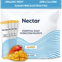 Nectar Hydration Pakker - Elektrolyter Powder Pakker - Sukker Free & 0 Calorie - Økologisk frugtvæske Dagligt IV Hydratstik til Dehydrering Relief & Rapid Rehydration (Mango 18 Pack)
