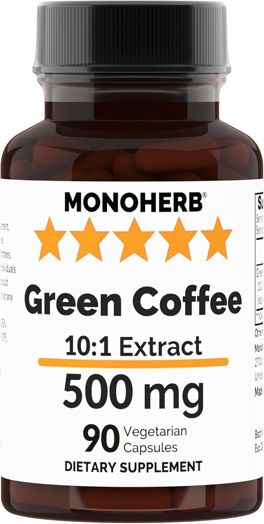 MONOHERB Green Coffee Extract 500 mg - 90 Vegetariske kapsler