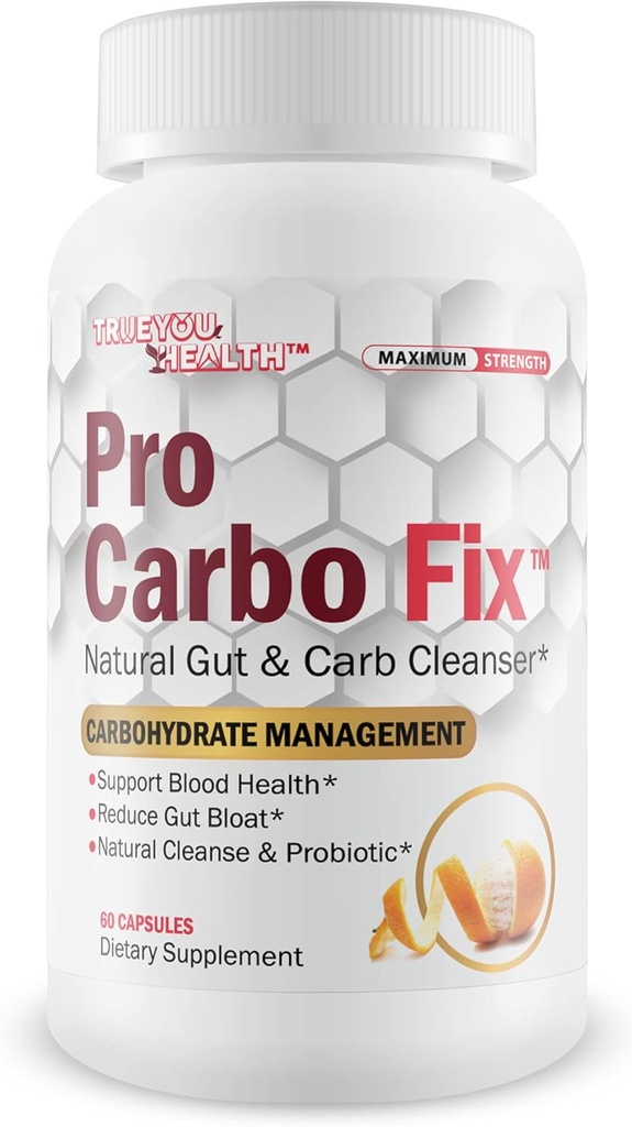 Pro Carbo Fix - Natural Gut & Carb Cleanse Supplement - Plant baseret formel w / Probiotika - Støtte fordøjelsessygdomme & blodsundhed - Hjælp Flush Carbs & toksiner - Fremme regelmæssighed og reduceret Gut Bloat