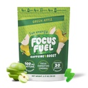 FocusFuel Energy Chews - Green Apple Flavor (15 Servere) - 100mg Koffein + B12, Magnesium, Alpha GPC - Boost Focus & Energy - Ingen Crash eller Jitters
