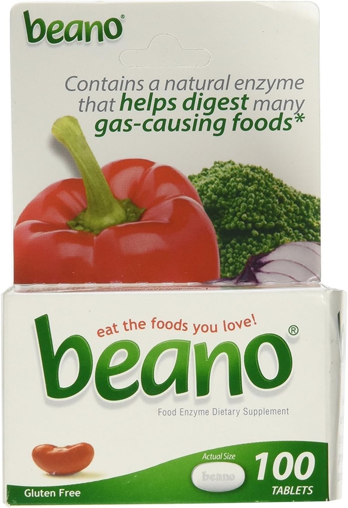 Beano ekstra styrke gas forebyggelse og fordampning Support Tablets, Hjælper med at forhindre Bloating and Diskomfort, 100 Tablets