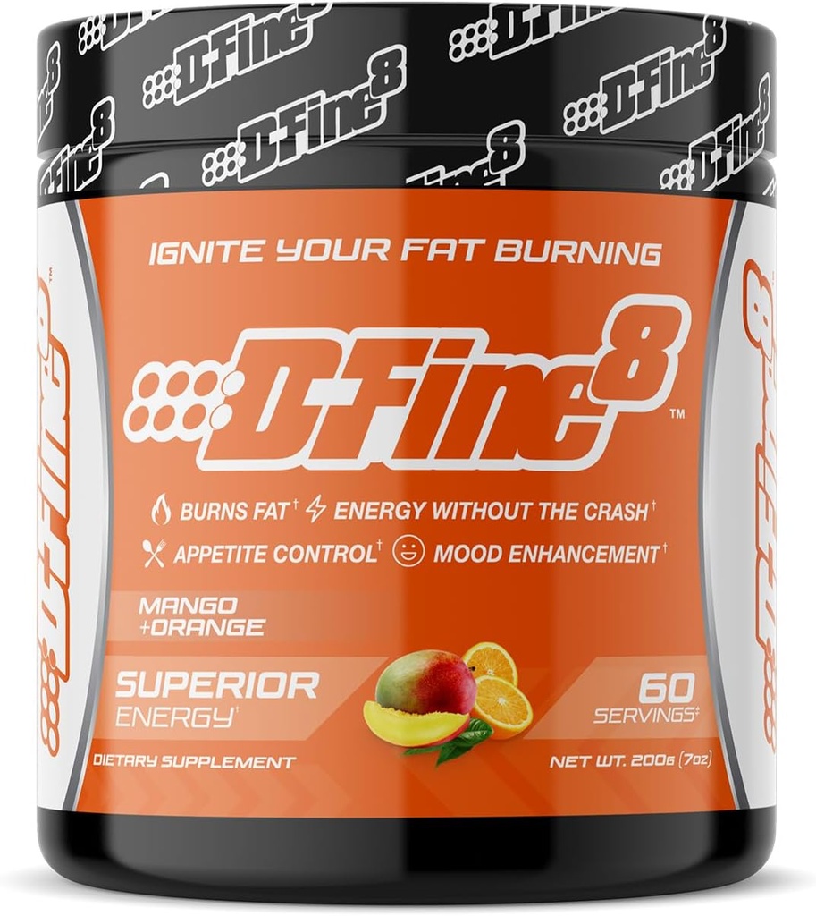 Termogen pre- workout Energy Powder & Shredding Supplement, Boost Energy Mood & Focus, Sukker fri, Indeholder Senactiv, Endurance, 300mg Koffein, N- Acetyl- L- Tyrosin (Mango Orange)