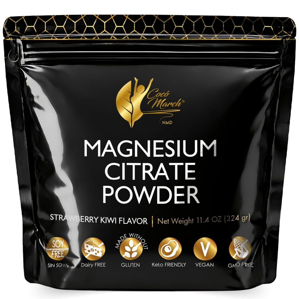 Cocó marts N.M.D Pink Magnesium Powder - fremmer søvn, afslapning og sund hjernefunktion, Jordbær Flavor - Gratis fra: Gluten, Dairy, GMO 'er, Soy, Vegan, Keto Friendly - 45 Day Supply