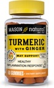 MASON NATURAL Gurkemeje med Ginger Gummies, Natural Joint Support & Antioxidant Formel, Tropical Fruit Flavor, 60 Gummies