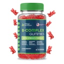 Vitamin B Complex Gummies for voksne, B Complex Vitamin supplement til kvinder og mænd, B Vitamin Complex Gummies for energi og hjerne sundhed, Natural Strawberry Flavor, 60 Greve