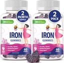 SUNNY SAM Iron Gummies for børn & voksne - Iron Vitaminer med C-vitamin, 10mg per servering - Chewable Fruit Gummy til immunforsvar Red Blood Cell Production