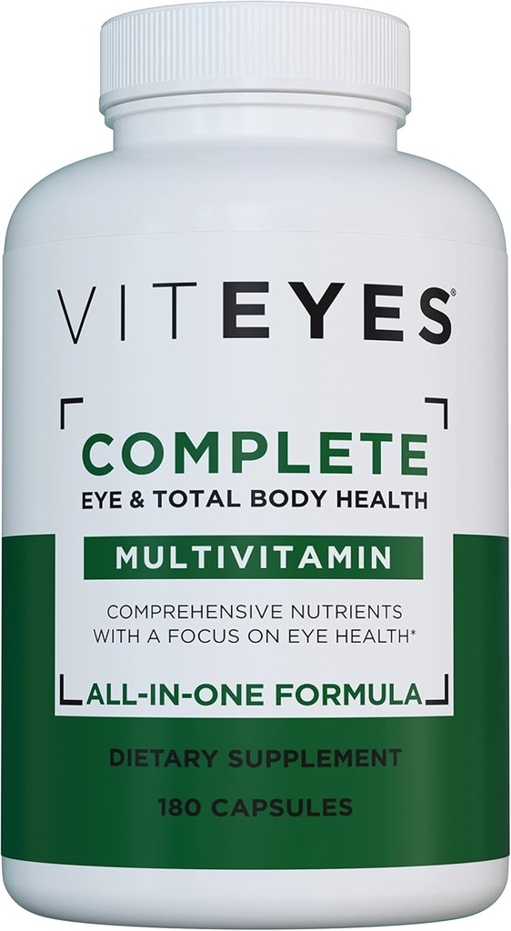Vitøjne Complete Eye & Total Body Health Multivitamin Nutritional Supplement, 180 kapsler