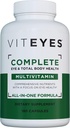 Viteyes Complete Eye & Total Body Health Multivitamin Nutritional Supplement, 180 Capsules
