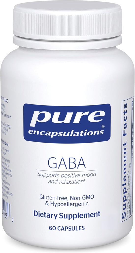 Ren indkapsling GABA - supplement til støtte afslapning og moderering af lejlighedsvis stress - med Premium GABA aminosyrer - 60 kapsler