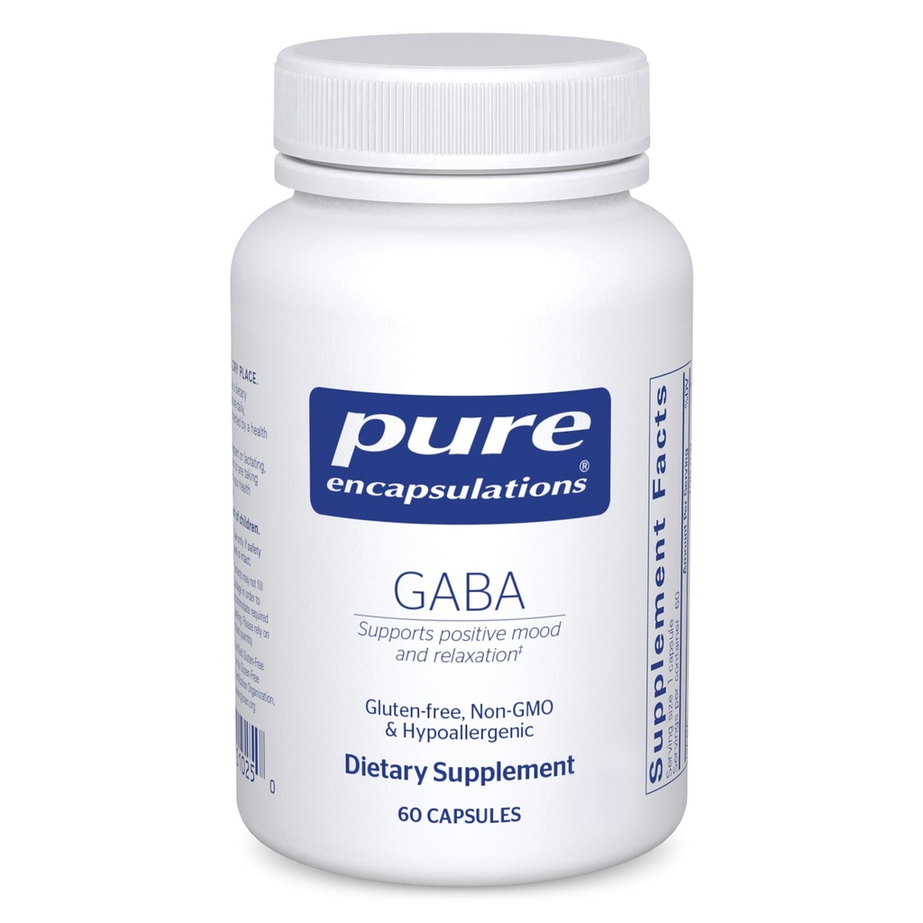 Ren indkapsling GABA - supplement til støtte afslapning og moderering af lejlighedsvis stress - med Premium GABA aminosyrer - 60 kapsler