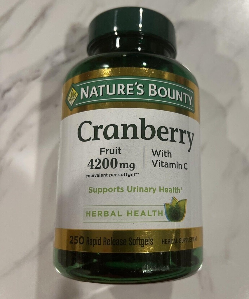 Nature 's Bounty Cranberry Plus C-vitamin, 4200 mg, Softgels 250 ea (pakke med 2)
