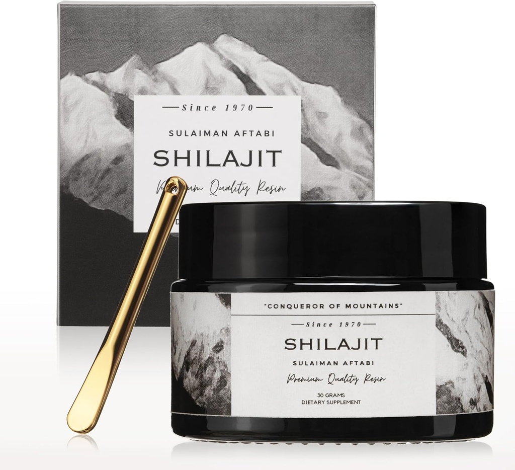 Himalayan Sundried Shilajit | Sulaiman Aftabi | Since 1970 | 100% Pure Gold Grade Resin with Fulvic Acid & 85+ Trace Minerals | Hormone Balance, Energy & Focus | 30 Grams | 2 Month Supply