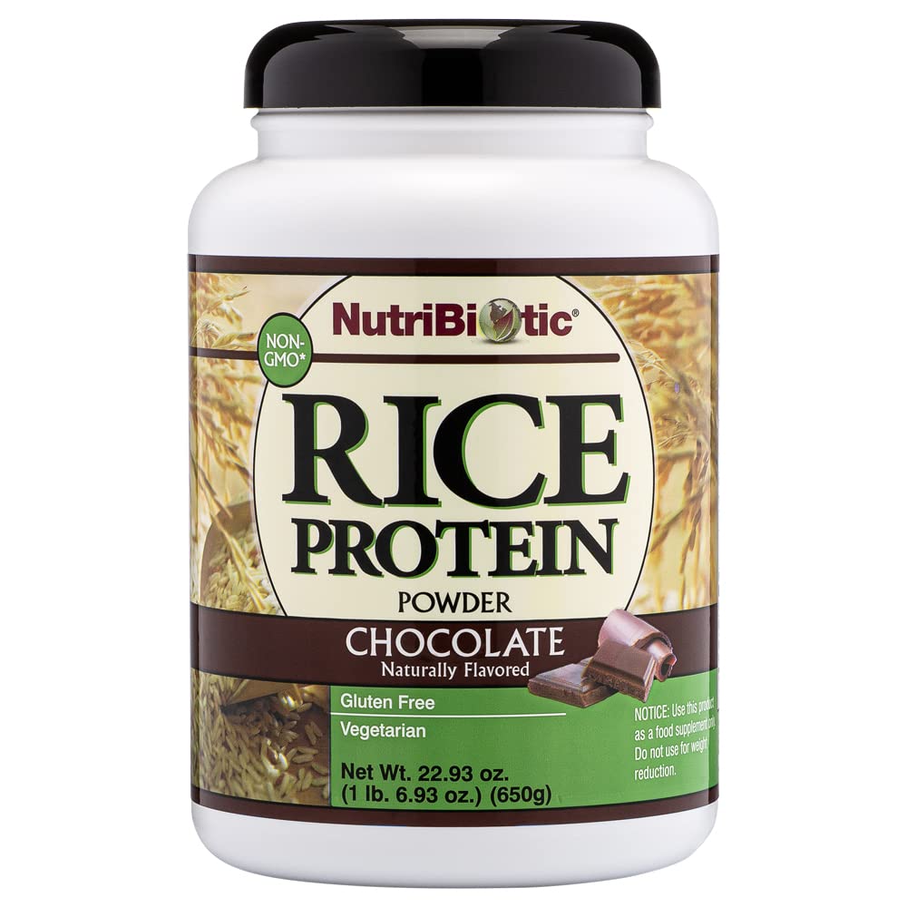 Nutribitic Biotic Chocolate Rice Protein, 1 lb. 6.9 oz Yep 124; Low Carb, Vegetar & Keto- Friendly Raw Protein Powder