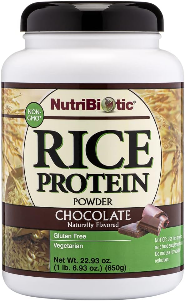Nutribitic Biotic Chocolate Rice Protein, 1 lb. 6.9 oz Yep 124; Low Carb, Vegetar & Keto- Friendly Raw Protein Powder