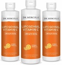 Dr. Mercola Liposomal Vitamin C - Antioxidant & immunforsvar Supplement - Inkluderer vitamin E - GMO- Free, Gluten- Free & Soy- Free - Citrus Vanilla Flavor - 450 ml (30 Servere) - 3 Pack