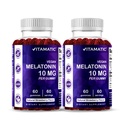 Vitamin Melatonin 10 mg Vegetarisk Gummies - Ikke-Habit Forming - 60 Gummies per flaske - 2 - Pack (Total 120 Vegansk Gummies)