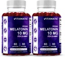 Vitamin Melatonin 10 mg Vegetarisk Gummies - Ikke-Habit Forming - 60 Gummies per flaske - 2 - Pack (Total 120 Vegansk Gummies)